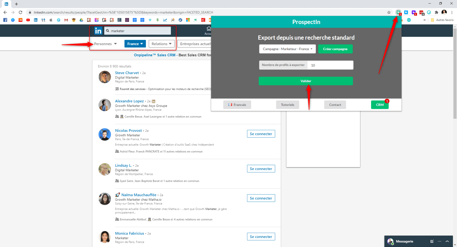 Exporter des prospects avec ProspectIn