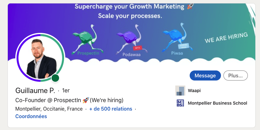 Profil optimisé sur LinkedIn